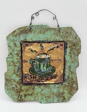 Paper And Stone Jeanne Dana Cold Bronze Espresso Wall Hanging Art 7” Signed